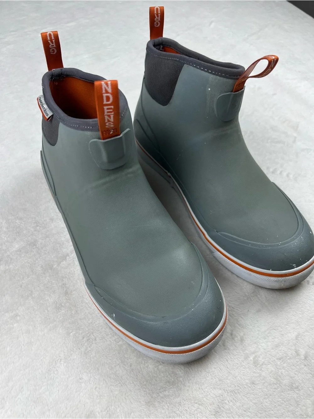 Grundens Deck-Boss Ankle Boot Men’s 10 Monument Grey Waterproof Rubber 60008-030